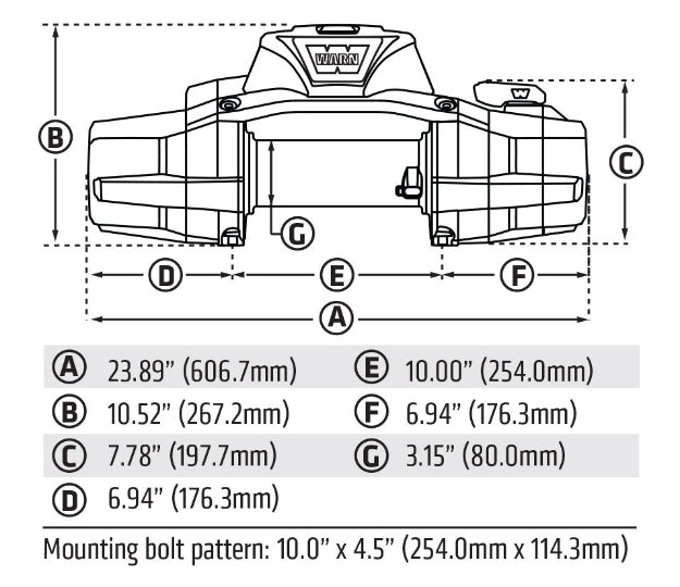 WARN ZEON XD Winch with 100’ feet of 3/8” Spydura Synthetic Rope and the HUB Receiver