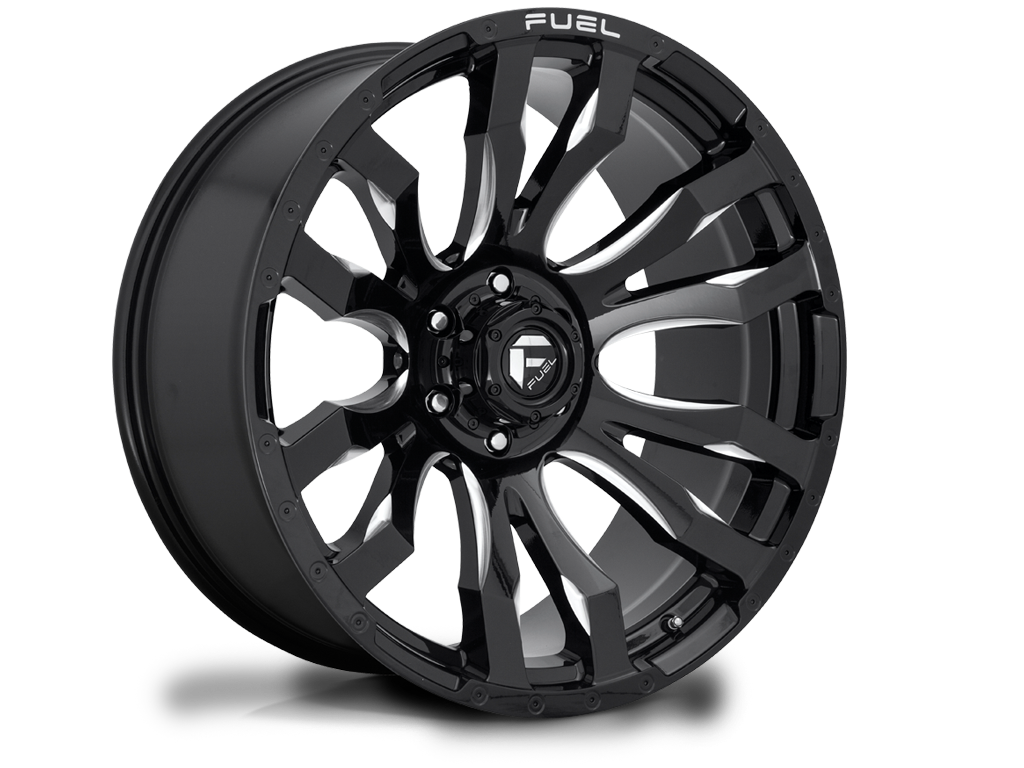 D673 BLITZ Wheel - 20X10	5X127 - GLOSS BLACK MILLED for 07-up Jeep Wrangler JK and JL & 20-up Gladiator JT