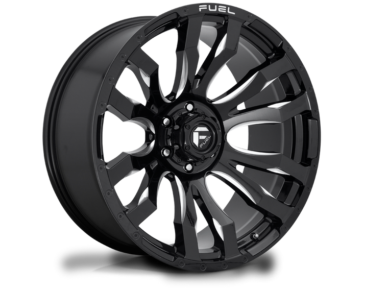 D673 BLITZ Wheel - 20X10	5X127 - GLOSS BLACK MILLED for 07-up Jeep Wrangler JK and JL & 20-up Gladiator JT