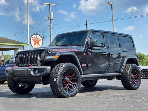 D712 RAGE Wheel - 20X10	5X127 - GLOSS BLACK RED TINTED CLEAR for 07-up Jeep Wrangler JK and JL & 20-up Gladiator JT