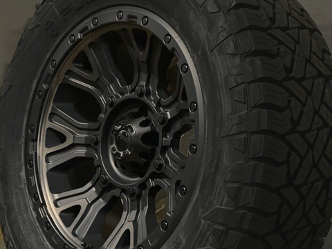 D824 TRACTION Wheel - 20X9	5X127 - MATTE BLACK W/ DOUBLE DARK TIN for 07-up Jeep Wrangler JK and JL & 20-up Gladiator JT