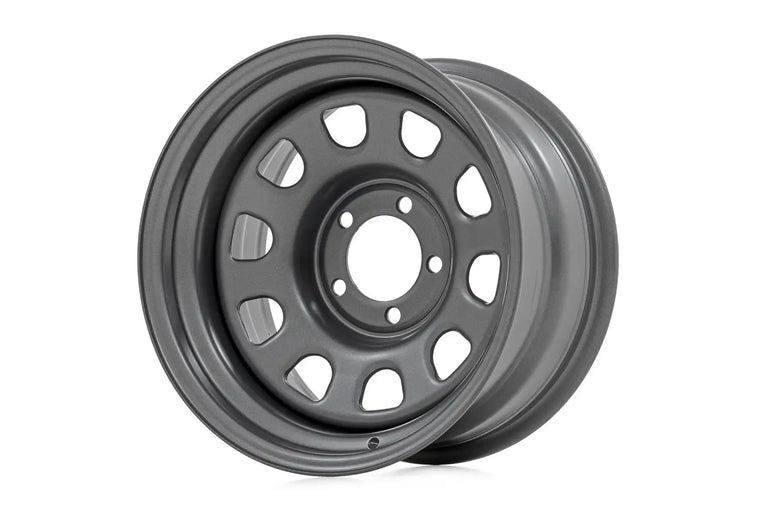 RCS Steel Wheel - 15x10, 5x4.5 Offset -39mm, Gray for 1887-2006 Jeep Wrangler YJ and TJ