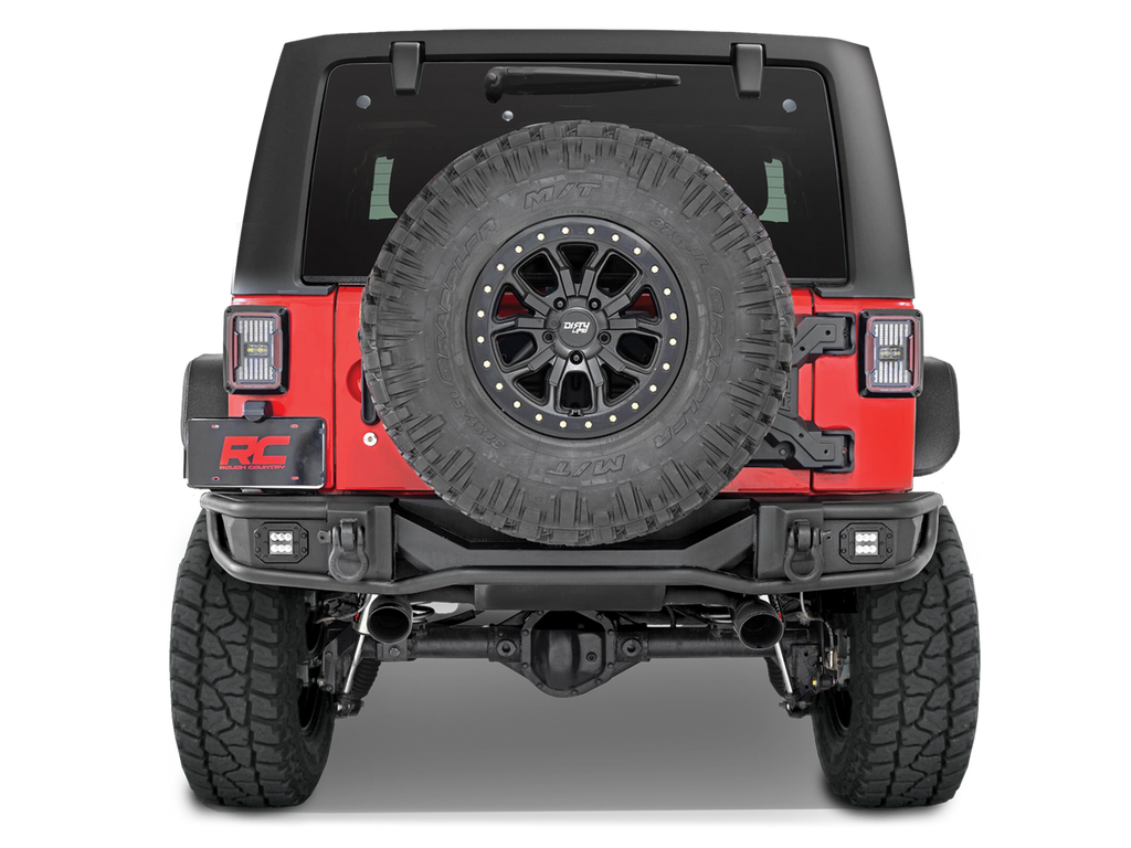 ROUGH COUNTRY Rear Tubular Rear Bumper for 07-18 Jeep Wrangler JK & JK Unlimited