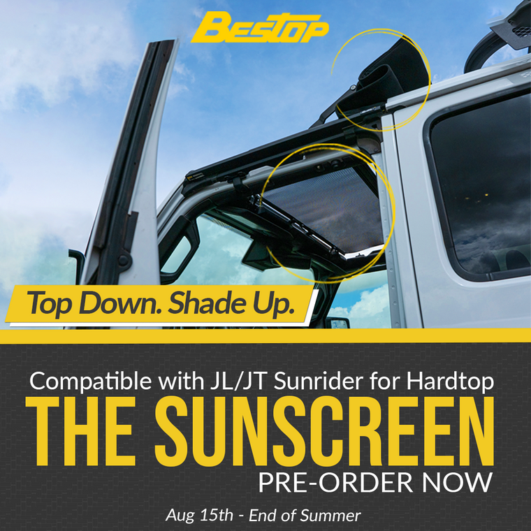 BESTOP SunScreen for Sunrider for Hardtop for Jeep Wrangler JK / JL and Gladiator