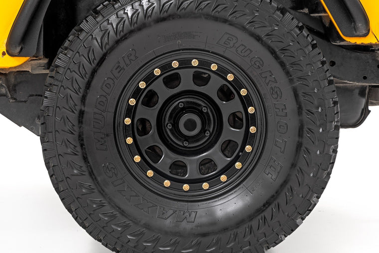 RCS Simulated Bead Lock Wheel, Steel  - 15x10, 5x4.5 Offset -39mm, Black Finish for 1887-2006 Jeep Wrangler YJ and TJ