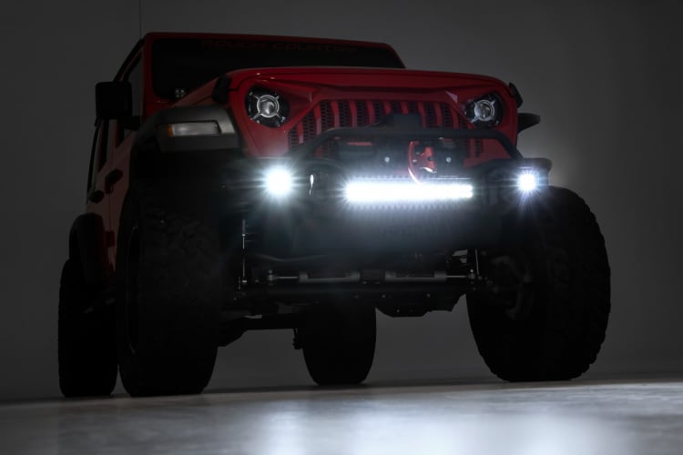ROUGH COUNTRY Tubular Front LED Bumper for 07-18 Jeep Wrangler JK & JK Unlimited