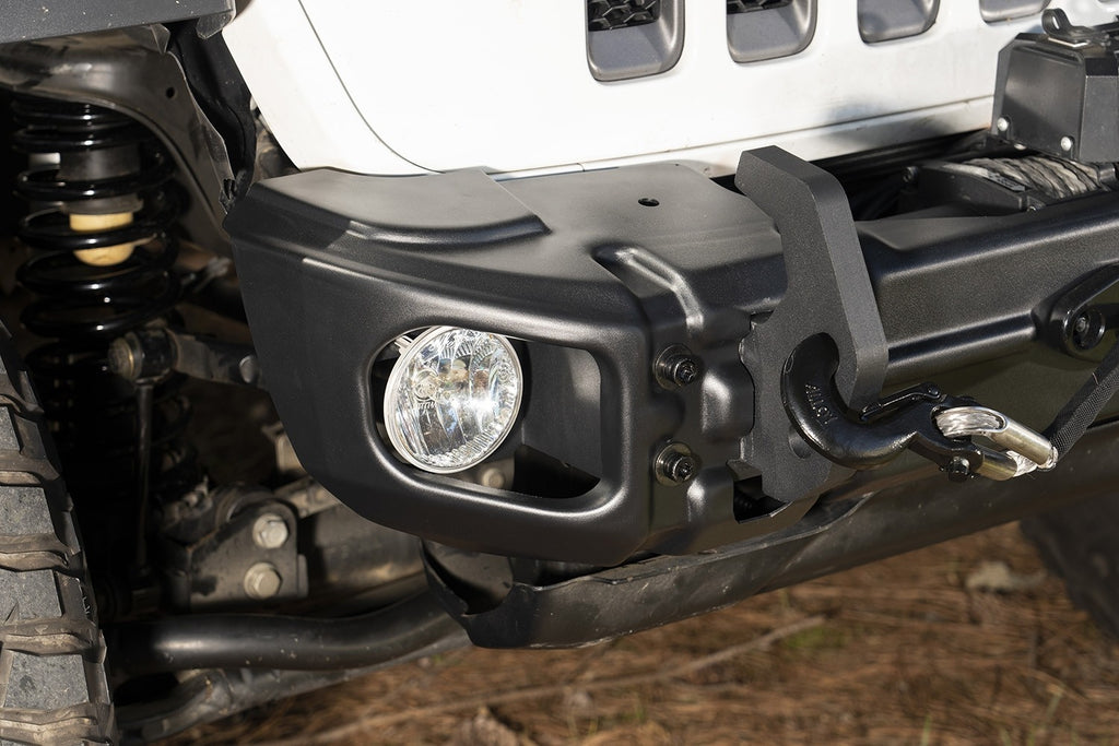 RUGGED RIDGE Arcus Front Bumper, w/ Winch Tray & Tow Hooks, 18-up