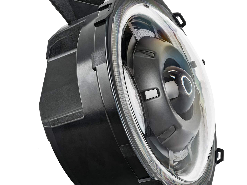 ORACLE Lighting Oculus™ Bi-LED Projector, Matte Black 9" Headlights w/ White Halo Ring (Pair), Matte Black for 18-up Jeep Wrangler JL and 20-up Gladiator JT