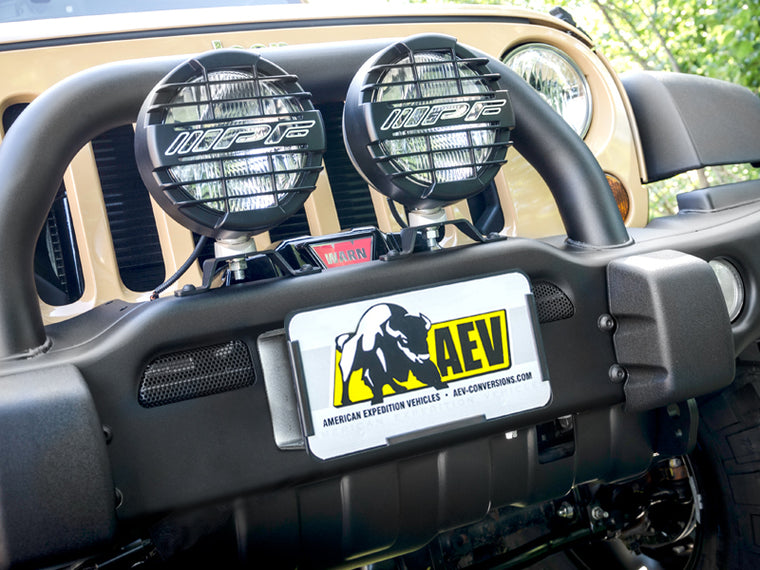 AEV Roller Fairlead License Plate Mount Kit for 07-18 Jeep Wrangler JK & JK Unlimited