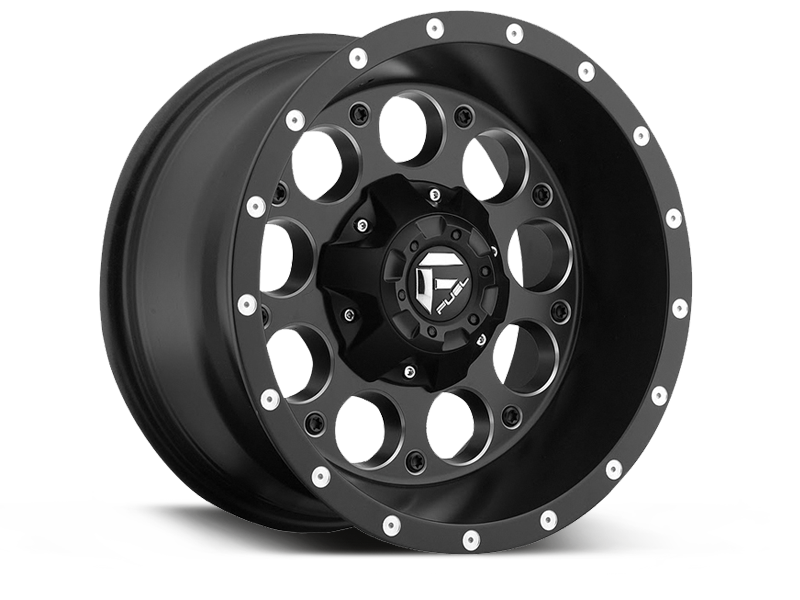 FUEL D525 "REVOLVER" Wheel in Satin Black for 07-up Jeep Wrangler JK, JL & JT Gladiator