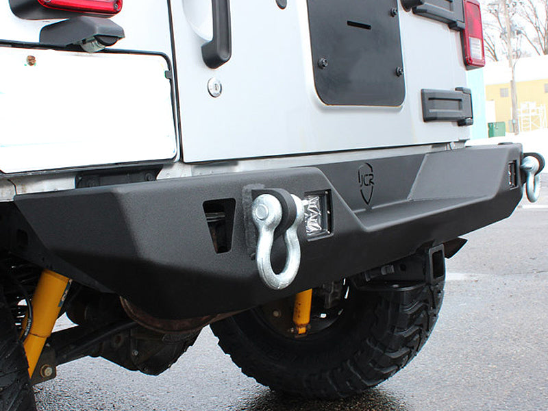 JCR OFFROAD Crusader Rear Mid Width Bumper, Textured Black for 07-18 Jeep Wrangler JK & JK Unlimited