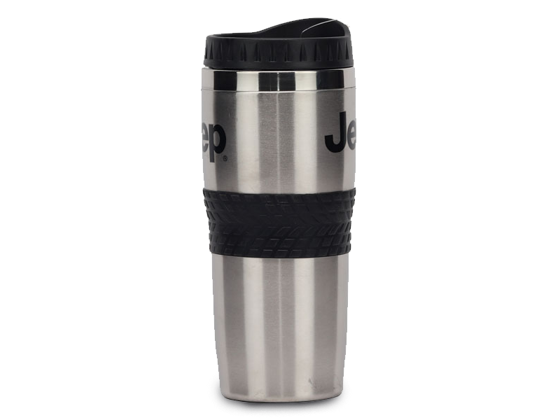 Travel Mug - Jeep® Text and Grill Powder Coated - Jeep Green