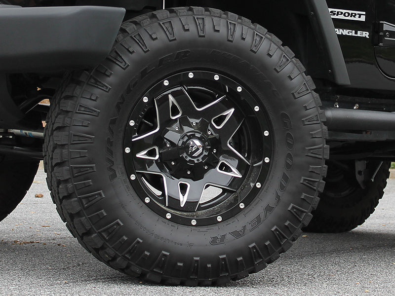 FUEL D554 "FULL BLOWN" Wheel in Gloss Black - Milled Spokes for 07-up Jeep Wrangler JK, JL & JT Gladiator