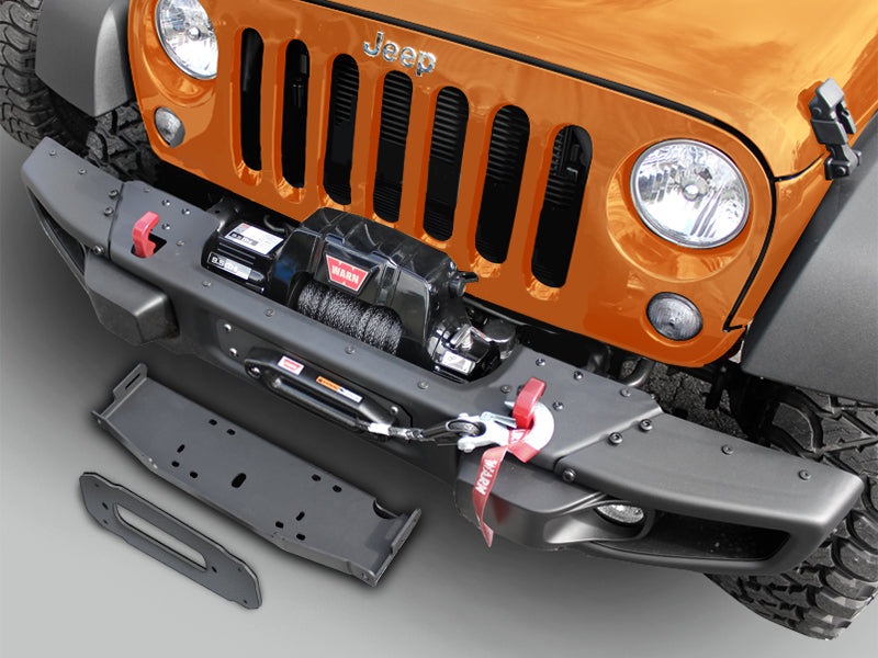 MAXIMUS-3 Winch Mounting Plate for 07-18 Jeep Wrangler JK & JK Unlimited with 10th Anniversary Front Bumper