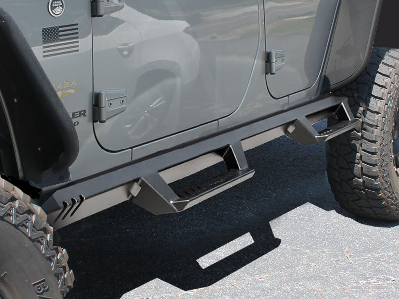 N-FAB EpYx Step System (Textured Black), 4-Door Only for 07-18 Jeep Wrangler JK Unlimited