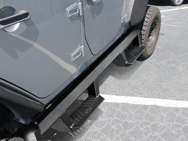 N-FAB EpYx Step System (Textured Black), 4-Door Only for 07-18 Jeep Wr ...