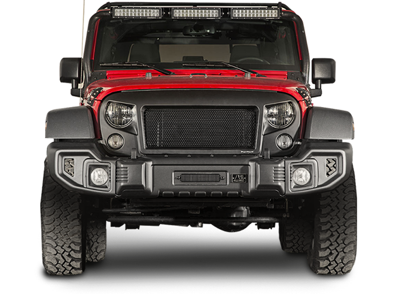 RUGGED RIDGE Spartacus Front Bumper, Textured Black for 07-18 Jeep Wrangler JK & JK Unlimited