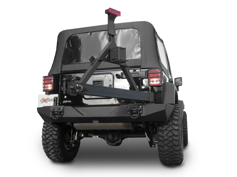 RUGGED RIDGE XHD Rear Bumper with Hummer Style Shackles, Textured Black for 07-18 Jeep Wrangler JK & JK Unlimited