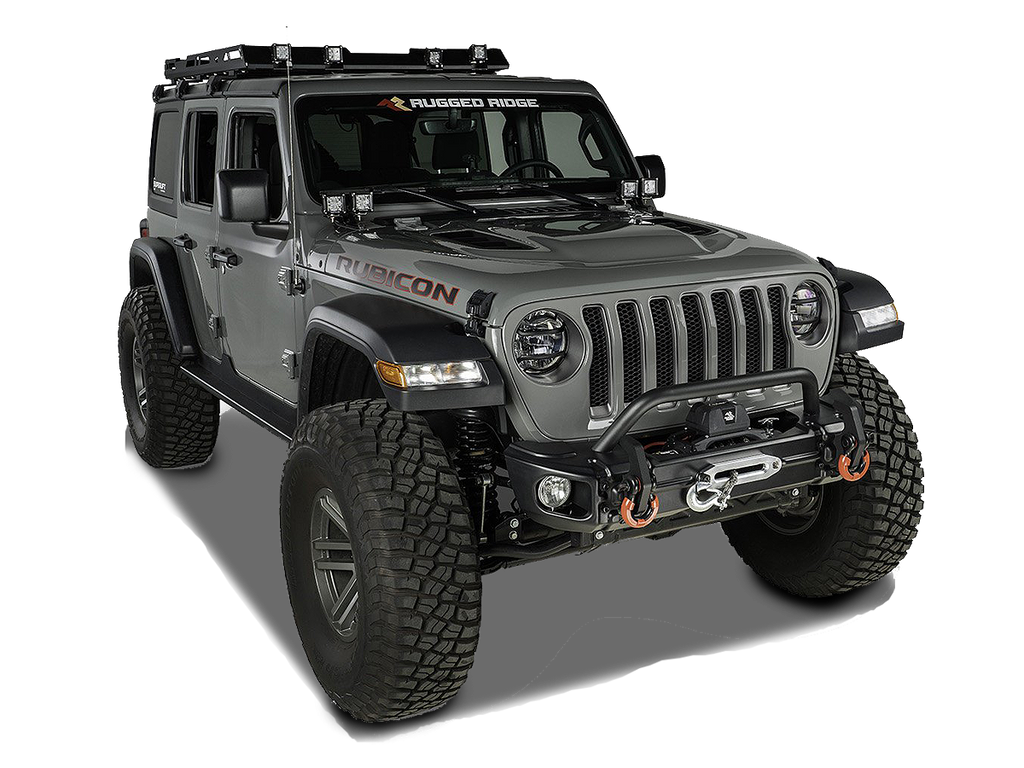 RUGGED RIDGE Front Bumper Overrider for Arcus Front Bumper for 18-up Jeep Wrangler JL & Gladiator JT Unlimited