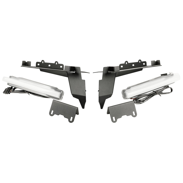 RUGGED RIDGE Chop Brackets w/ Daytime Running Lights, Front Fender Kit, Rubicon Only for 18-up Jeep Wrangler JL & JL Unlimited