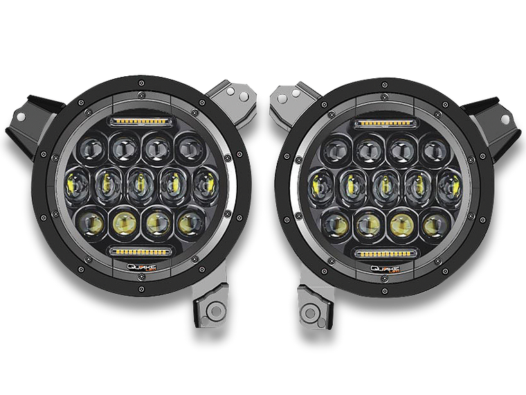 QUAKE LED Headlight Replacement Kit for 18-up Jeep Wrangler JL & JL Unlimited
