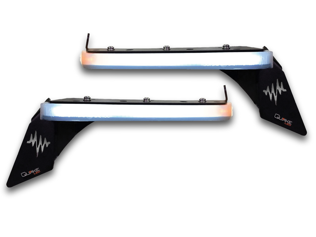 QUAKE LED 9.5 x 0.75 Inch Slim Chop Kit DRL w/ Sequential Switchback Turn Signal & Side Marker Light for 18-up Jeep Wrangler JL & Gladiator JT