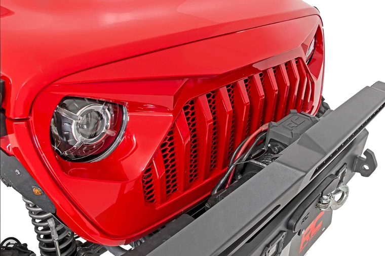 Rough Country Angry Eyes Replacement Front Grille for 18-up Jeep Wrangler JL and 20-up Gladiator JT