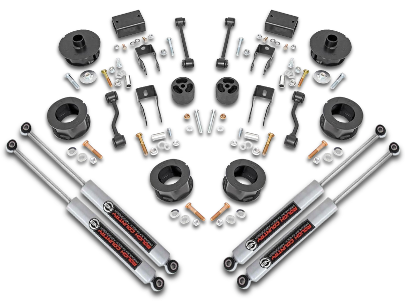 ROUGH COUNTRY 2.5in Jeep Spacer Lift Kit for 18-up Jeep Wrangler JL & JL Unlimited