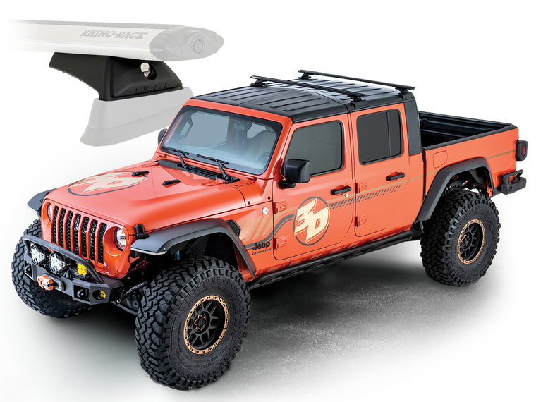 RHINO-RACK VORTEX 2 Bar Roof Racks with Backbone System for 20-up Jeep Gladiator JT