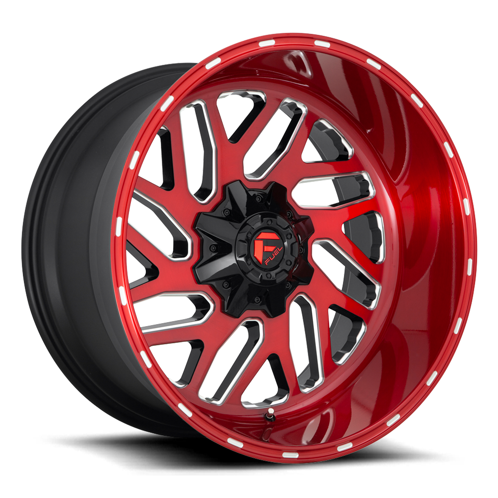 FUEL D691 "TRITON" Wheel in Brushed Candy Red & Milled for 07-up Jeep Wrangler JK, JL & JT Gladiator