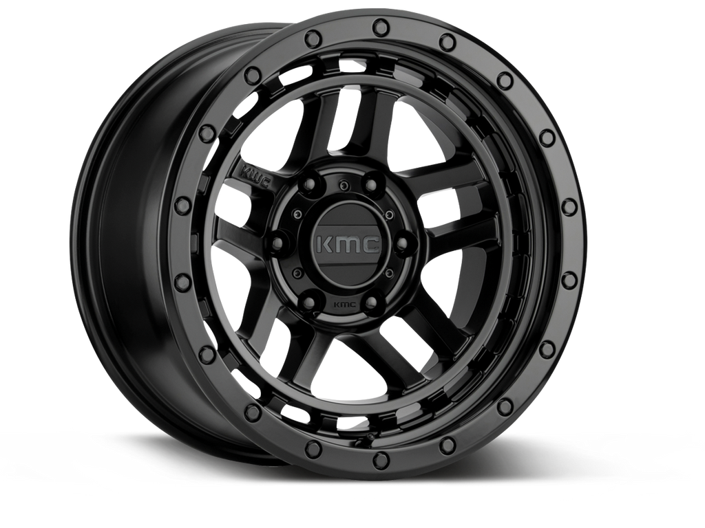 KM540 "RECON" Wheel in Satin Black & Machined Black for 07-up Jeep Wrangler JK, JL & JT Gladiator