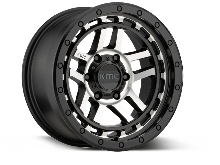 KM540 "RECON" Wheel in Satin Black & Machined Black for 07-up Jeep Wrangler JK, JL & JT Gladiator