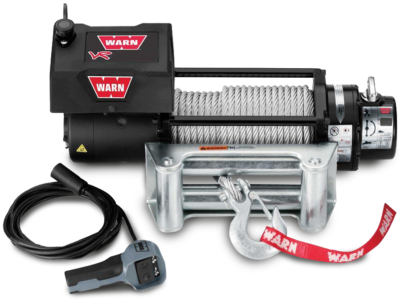 WARN VR 8000, 10000, 12000 Series Self-Recovery Winch with Synthetic Rope or Steel Cable
