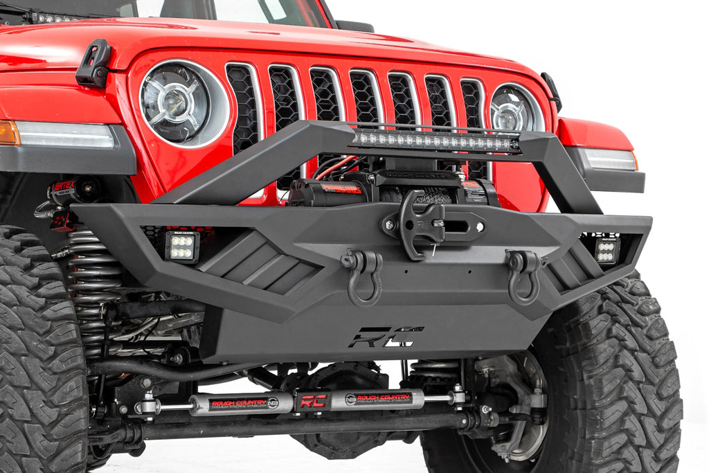 ROUGH COUNTRY Front Winch Bumper for 07-up Jeep Wrangler JK + JL & 20-up Jeep Gladiator JT